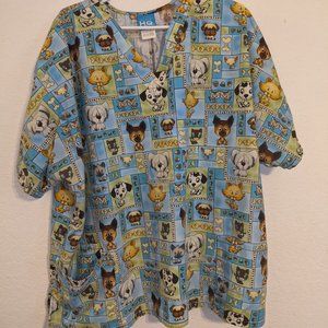 2x HQ Scrubs Cherokee dog print